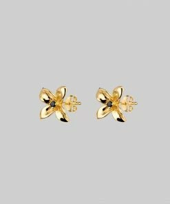 CLASSICS ISLA. Clemetis Flower Stud Earrings - Gold