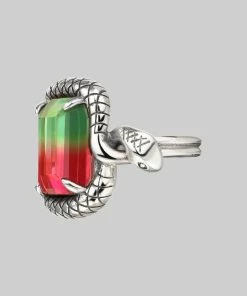 BLACK FRIDAY 2021 MALICE. Tourmaline CZ Coiled Snake Cocktail Ring - Silver 8 BLACK FRIDAY 2021 MALICE. Tourmaline CZ Coiled Snake Cocktail Ring - Silver