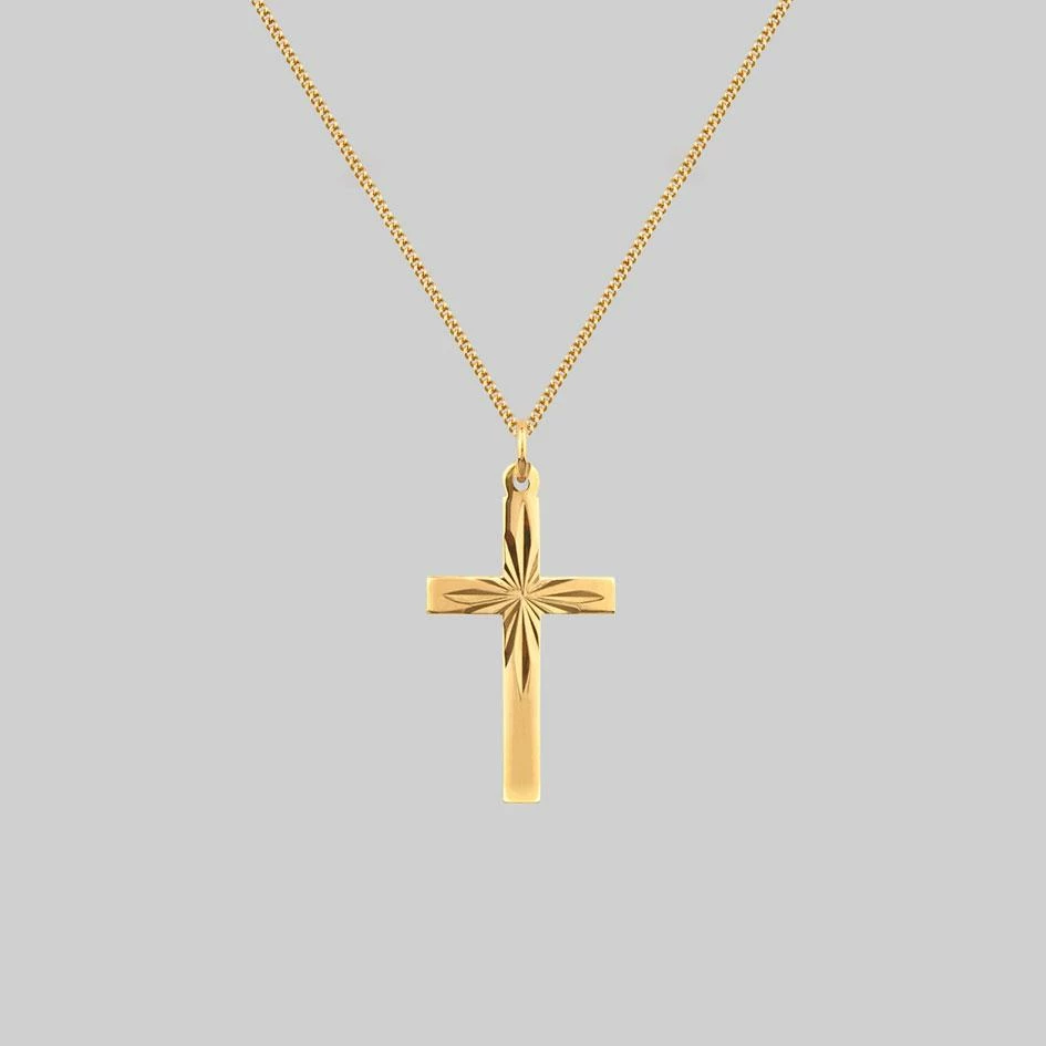 End Of Line The Grace Cross. Gold Cross Necklace 1 End Of Line The Grace Cross. Gold Cross Necklace