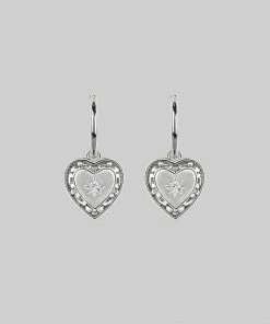 CLASSICS MY DARLING. Heart Cubic Zirconia Hoop Earrings - Silver 7 CLASSICS MY DARLING. Heart Cubic Zirconia Hoop Earrings - Silver