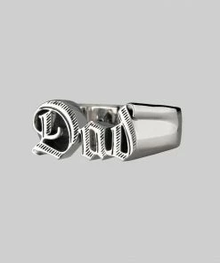 End Of Line Dad Word Ring - Silver Rings