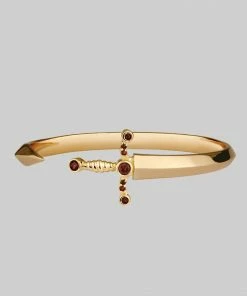 CLASSICS Bracelets MAJESTY. Garnet Dagger Cuff Bangle - Gold