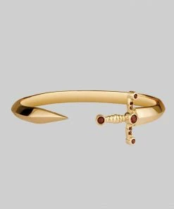 CLASSICS Bracelets MAJESTY. Garnet Dagger Cuff Bangle - Gold