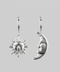 CLASSICS DAY TO NIGHT. Sun & Moon Hoop Earrings - Silver