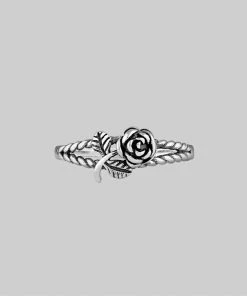 CLASSICS Rings DEAREST. Rose Stem Twisted Ring - Silver