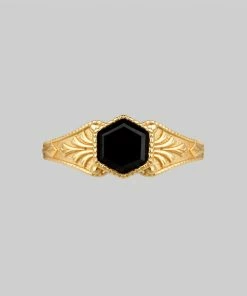 CLASSICS RELIC. Onyx Hexagon Ring - Gold