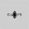 AW21 RENOUNCE. Ornate Gothic Onyx Ring - Silver