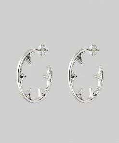 AW21 ATONE. Gothic Window Hoop Earrings - Silver