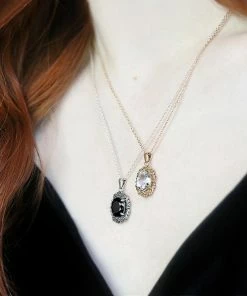 End Of Line MARIA. Rose Wreath Clear Quartz Necklace - Gold Necklaces & Chains