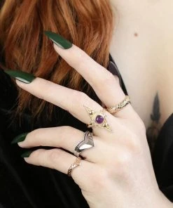 End Of Line Rings BODHI. Dotted Chevron Silver Ring