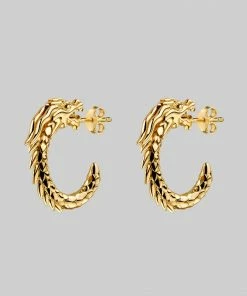 CLASSICS DRAKE. Dragon Hoop Earrings - Gold