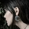 End Of Line EUDORA. Black Mother Of Pearl Crescent Earrings