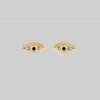 CLASSICS ORIUS. All Seeing Black Spinel Eye Stud Earrings - Gold