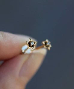 CLASSICS AURORE. Cubic Zirconia Gold Stud Earrings