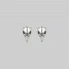 CLASSICS MERLA. Raven Skull Earrings - Silver