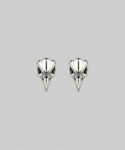 CLASSICS MERLA. Raven Skull Earrings - Silver