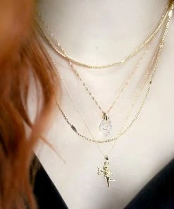 CLASSICS LYRAE. Moon & Stars Glass Necklace - Silver