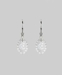 CLASSICS LYRAE. Moon & Stars Glass Earrings - Silver