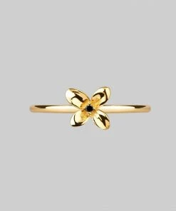 End Of Line ISLA. Clematis Flower Ring - Gold Rings