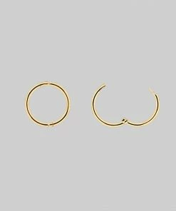 CLASSICS SOLEMN. Black Enamel Heart Hoop Earrings - Gold