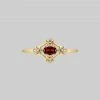 AW21 Rings MARTHA. Ornate Garnet Floral Ring - Gold