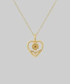 CLASSICS APRIL. Sunflower Heart Necklace - Gold Necklaces & Chains