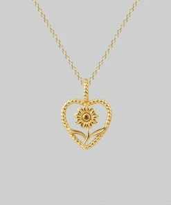 CLASSICS APRIL. Sunflower Heart Necklace - Gold Necklaces & Chains