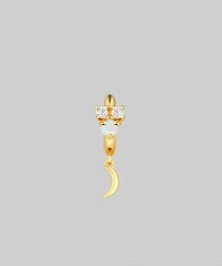 CLASSICS MOONLIGHT. Opal Moon Clicker Hoop Earrings - Gold 14 CLASSICS MOONLIGHT. Opal Moon Clicker Hoop Earrings - Gold