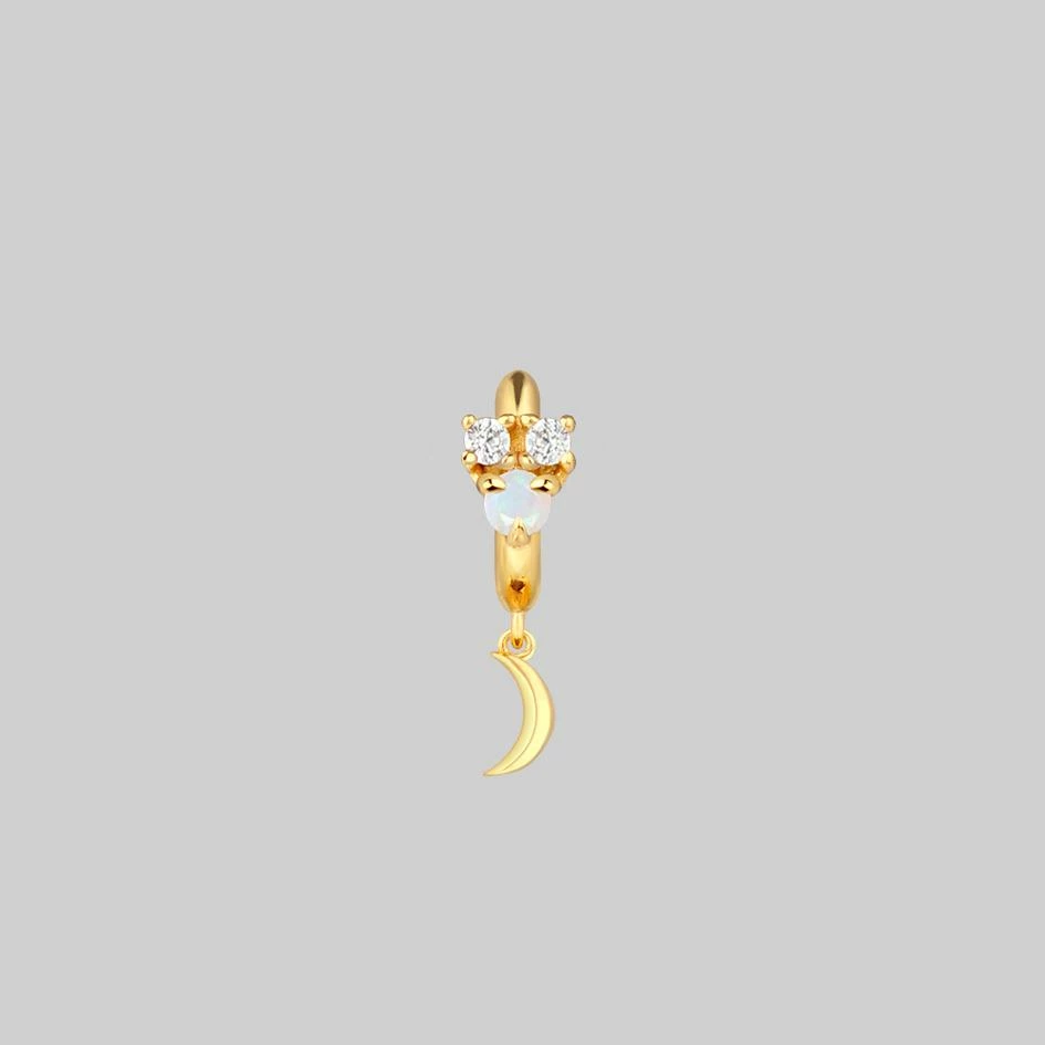 CLASSICS MOONLIGHT. Opal Moon Clicker Hoop Earrings - Gold 5 CLASSICS MOONLIGHT. Opal Moon Clicker Hoop Earrings - Gold