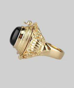 CLASSICS Rings SAROS. Gold Poison Trinket Ring - Onyx