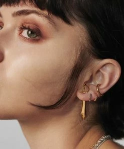 CLASSICS REVOLT. Garnet Sword Single Earring - Gold Earrings