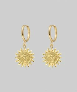 regalrose outlet shop 23 CLASSICS LUMI. Sun Face Hoop Earrings - Gold