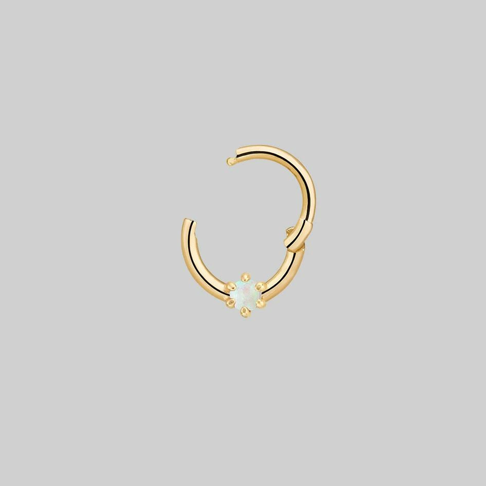 CLASSICS NEBULA. Opal Gold Clicker Ring - Septum Earrings 5 CLASSICS NEBULA. Opal Gold Clicker Ring - Septum Earrings