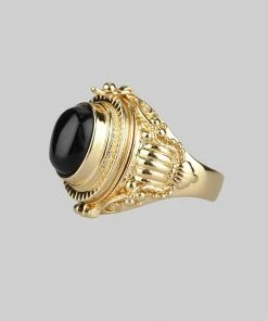 CLASSICS Rings SAROS. Gold Poison Trinket Ring - Onyx