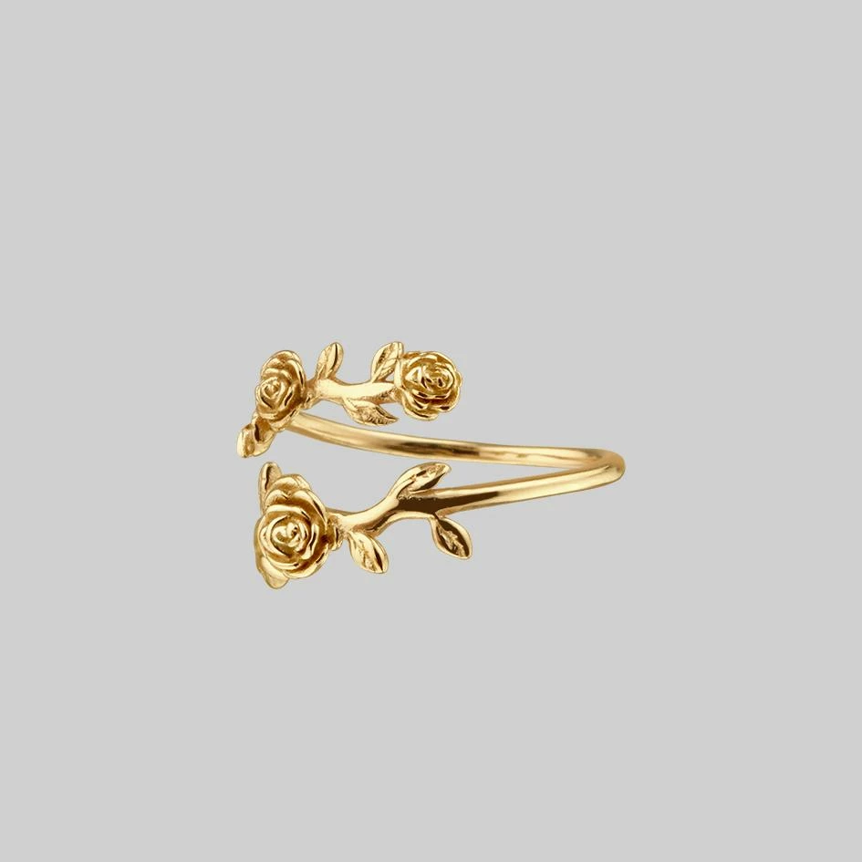 CLASSICS DAMASK. Rose Foliage Wrap Ring - Gold 3 CLASSICS DAMASK. Rose Foliage Wrap Ring - Gold