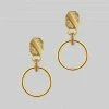 AW21 RITUAL. Ornate Shield Hoop Earrings - Gold
