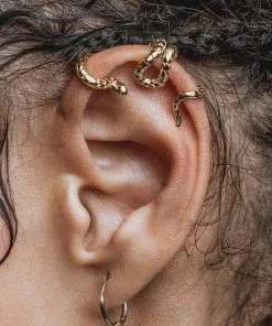 CLASSICS Earrings MINERVA. Snake Ear Wrap Cuff - Gold