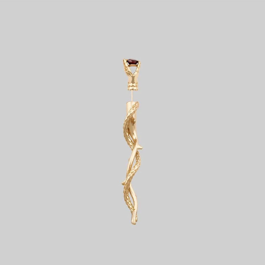 End Of Line REQUIEM. Snake & Thorns Single Earring - Gold 2 End Of Line REQUIEM. Snake & Thorns Single Earring - Gold