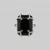 HALLOWEEN 2021 MAGDALENA. Black Spinel Gothic Ring - Silver