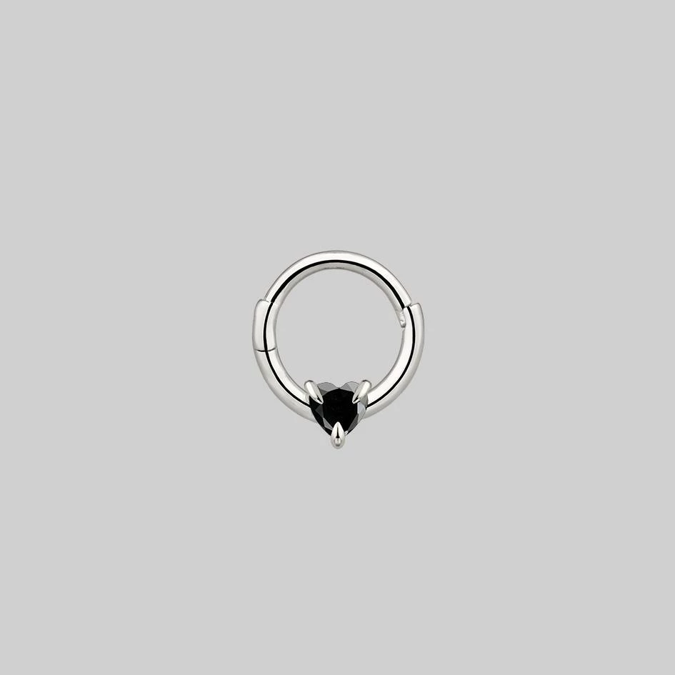 CLASSICS Earrings HEART & SOUL. Black Spinel Septum Clicker Ring - Silver 5 CLASSICS Earrings HEART & SOUL. Black Spinel Septum Clicker Ring - Silver