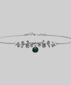 CLASSICS Necklaces & Chains DARK BLOOM. Green Moss Choker - Silver