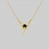 AW21 Necklaces & Chains ABJURE. Crossed Swords & Onyx Heart Necklace - Gold
