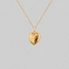 End Of Line LOTTY. Etched Heart Photo Locket Necklace - Gold