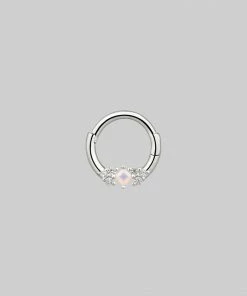 CLASSICS THIEF OF JOY. Opal Silver Clicker Ring - Septum