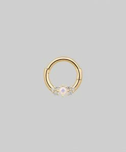 CLASSICS THIEF OF JOY. Opal Gold Clicker Ring - Septum