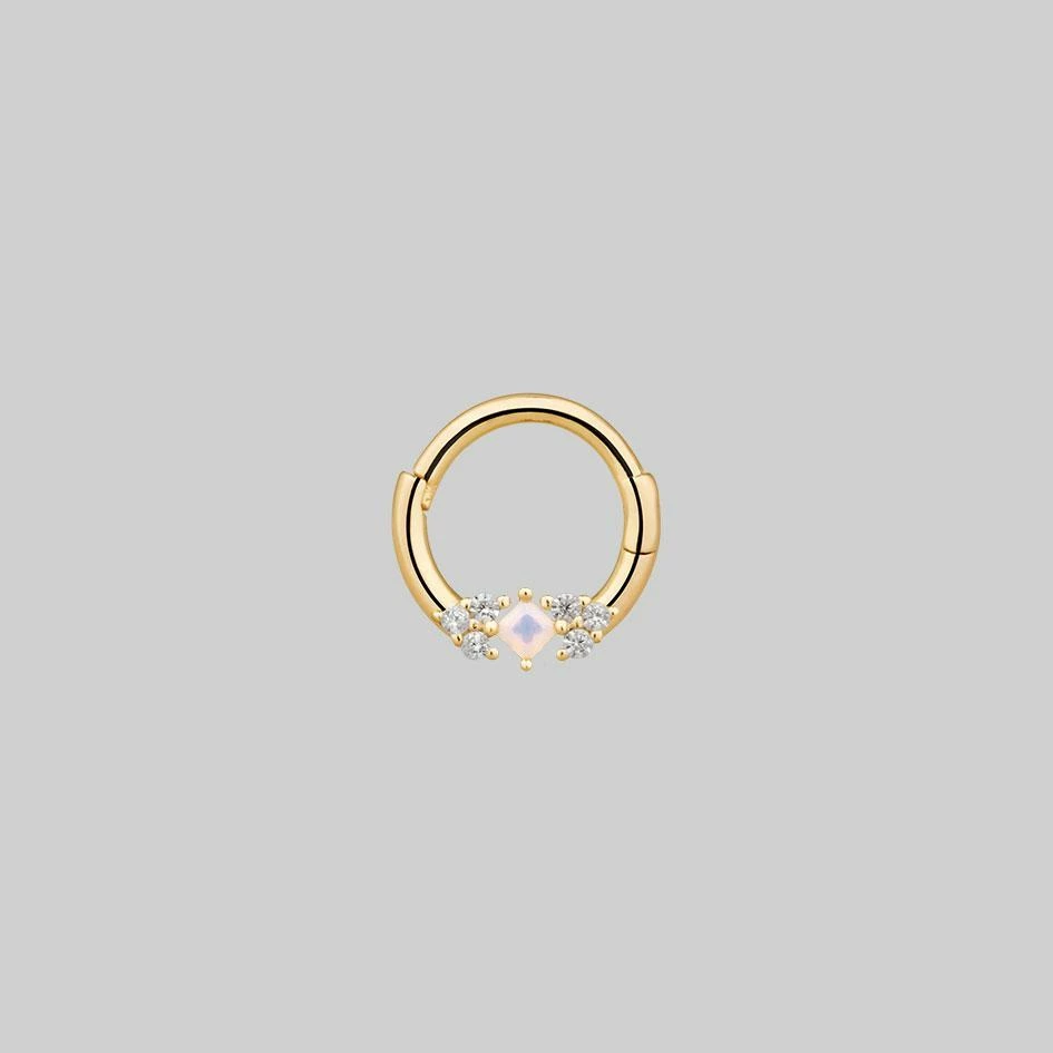 CLASSICS THIEF OF JOY. Opal Gold Clicker Ring - Septum 2 CLASSICS THIEF OF JOY. Opal Gold Clicker Ring - Septum