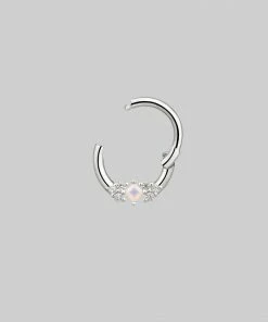 CLASSICS THIEF OF JOY. Opal Silver Clicker Ring - Septum 11 CLASSICS THIEF OF JOY. Opal Silver Clicker Ring - Septum