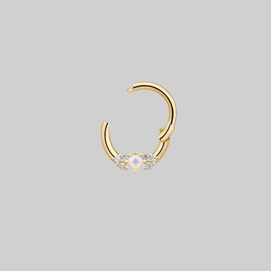 CLASSICS THIEF OF JOY. Opal Gold Clicker Ring - Septum 3 CLASSICS THIEF OF JOY. Opal Gold Clicker Ring - Septum
