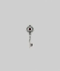 HALLOWEEN 2021 TWILIGHT. Skeleton Key Stud Earring - Silver Earrings