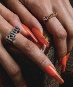 End Of Line Rings King Word Ring - Silver